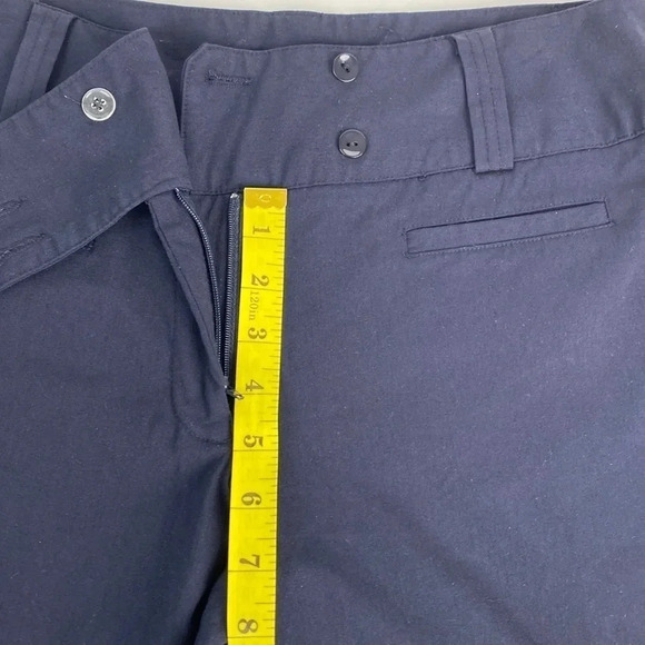 Navy blue office professional straight  leg womens flare leg pull on pants sz 10 - Picture 11 of 13